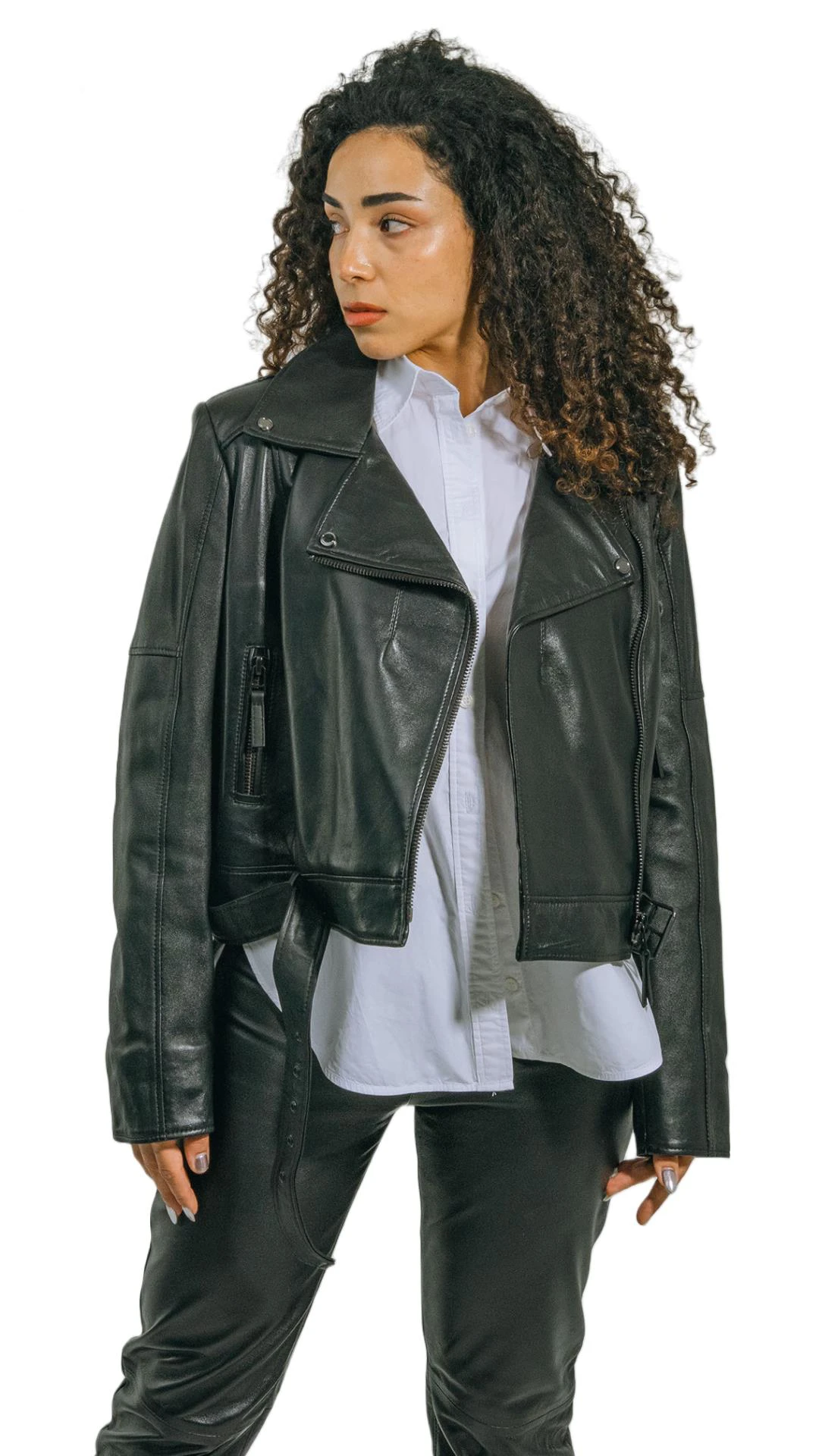 Emery Biker Style Genuine Lambskin Women's Jacket Special Design